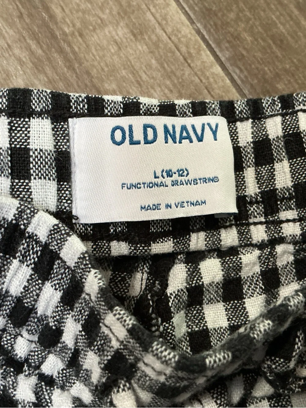 Old Navy Black & White Gingham Cotton Shorts